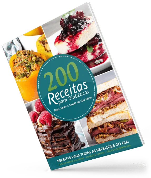 capa do ebook 200 receitas para diabéticos